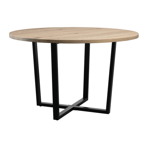 Barnes Dining Height Table Round Extra White Black Base 120cm Dia