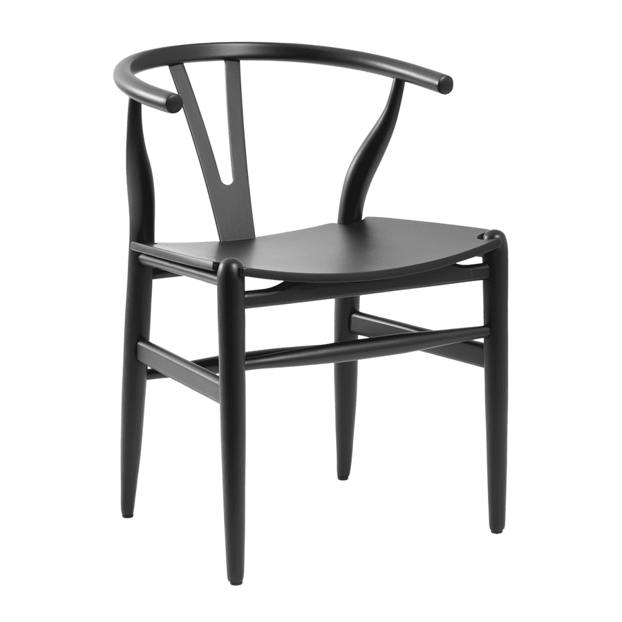 Wishbone Style Armchair Satin Black