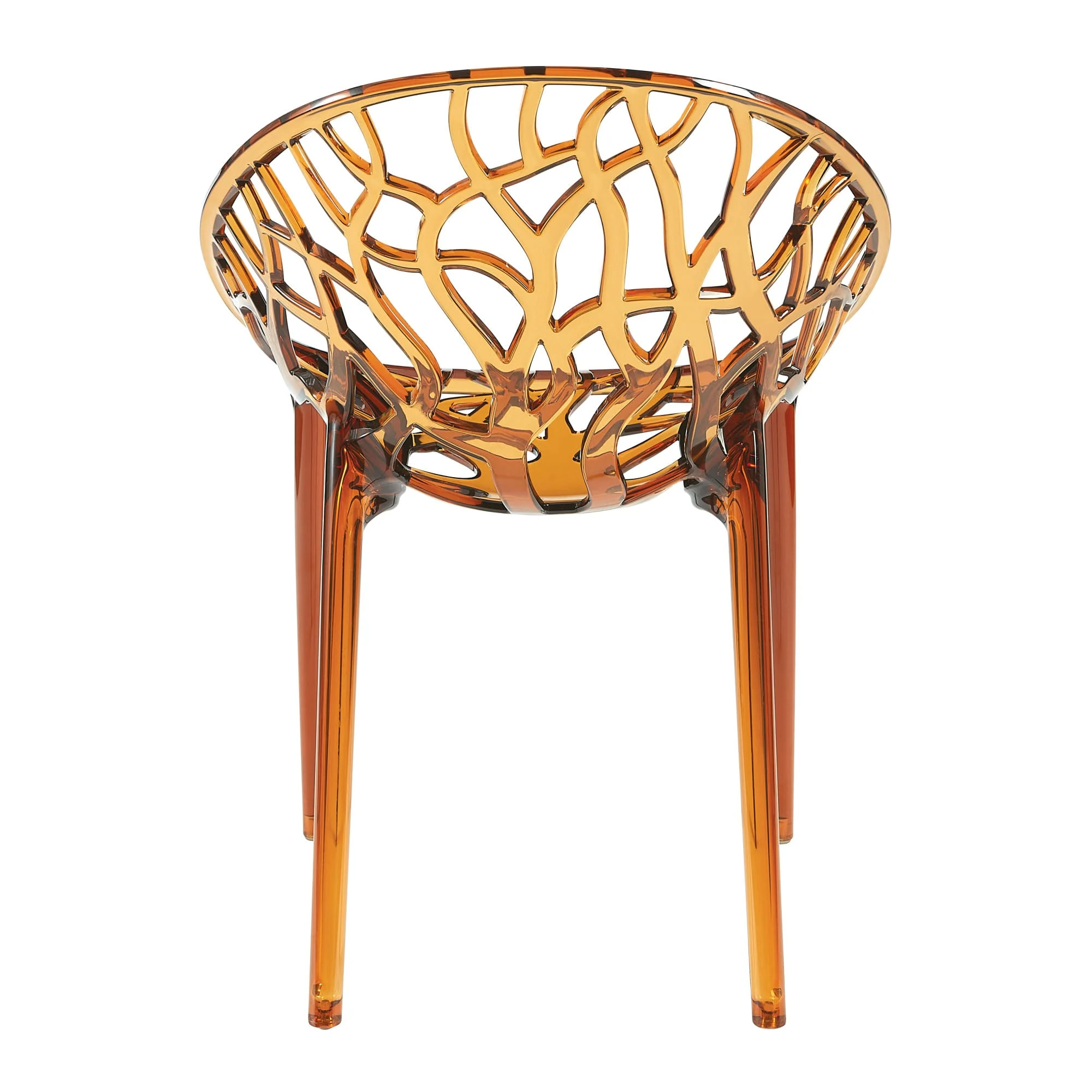 Crystal armchair amber transparent back