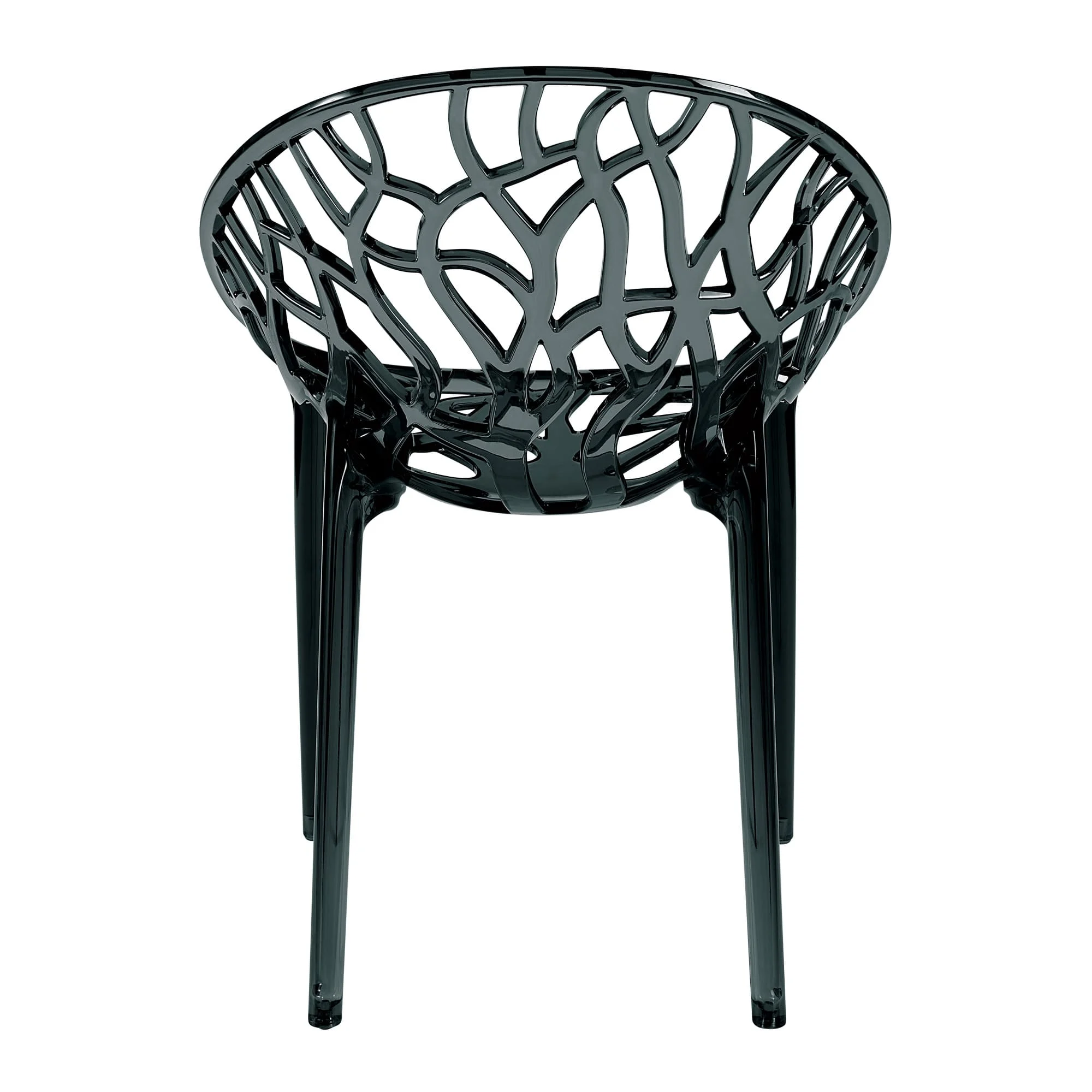 Crystal armchair black transparent back