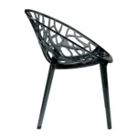 Crystal armchair black transparent side