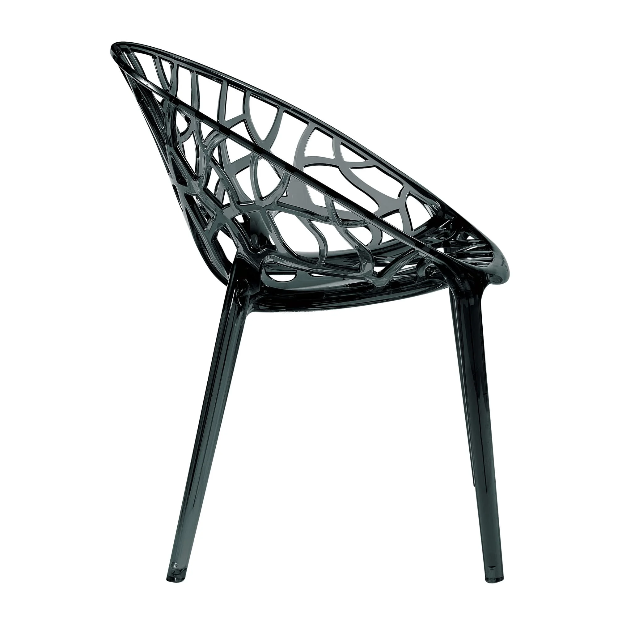 Crystal armchair black transparent side