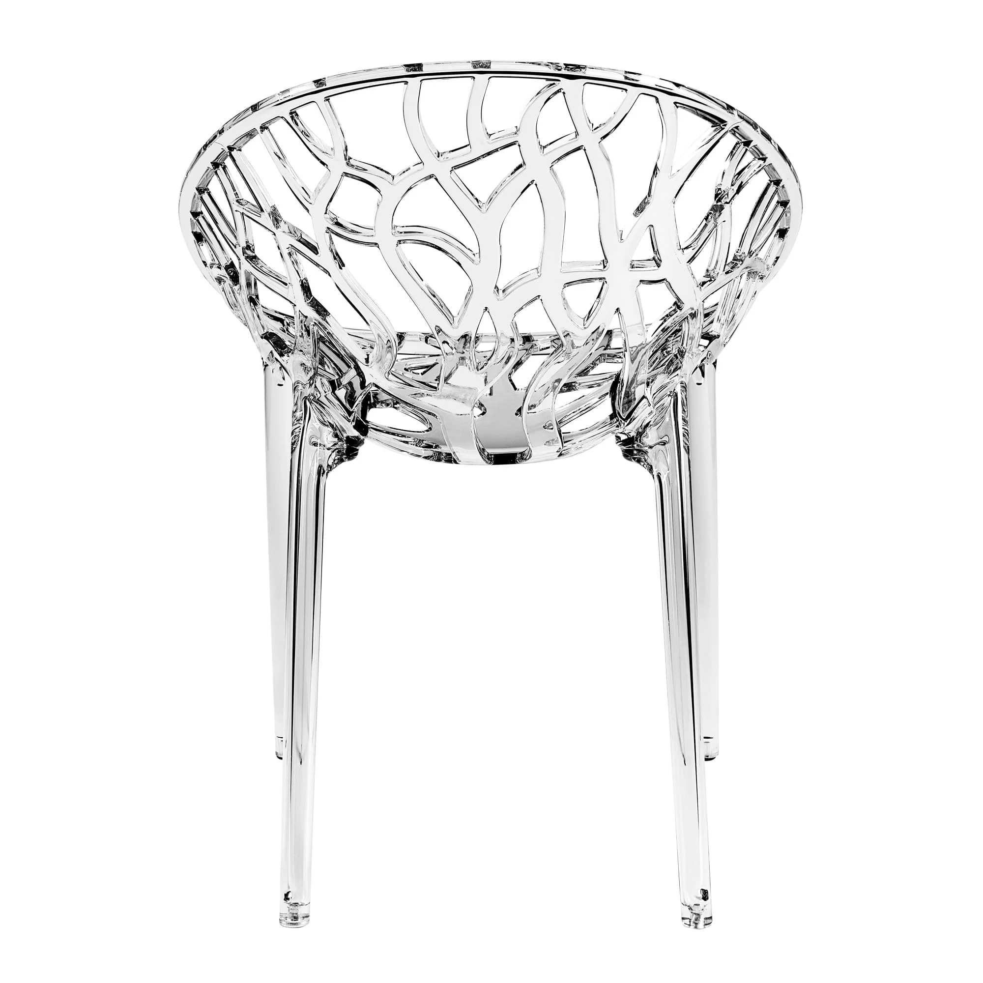 Crystal armchair clear transparent back