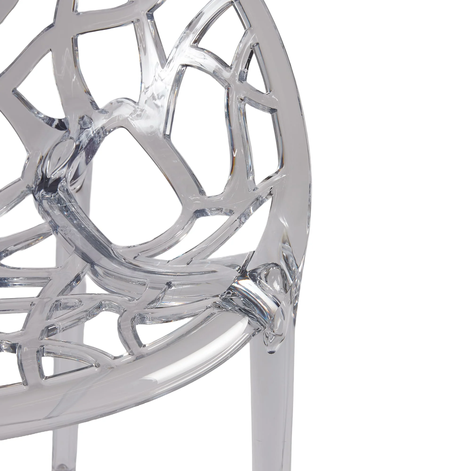 Crystal armchair clear transparent detail