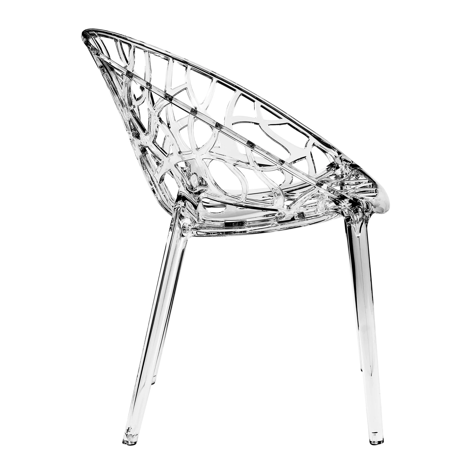 Crystal armchair clear transparent side