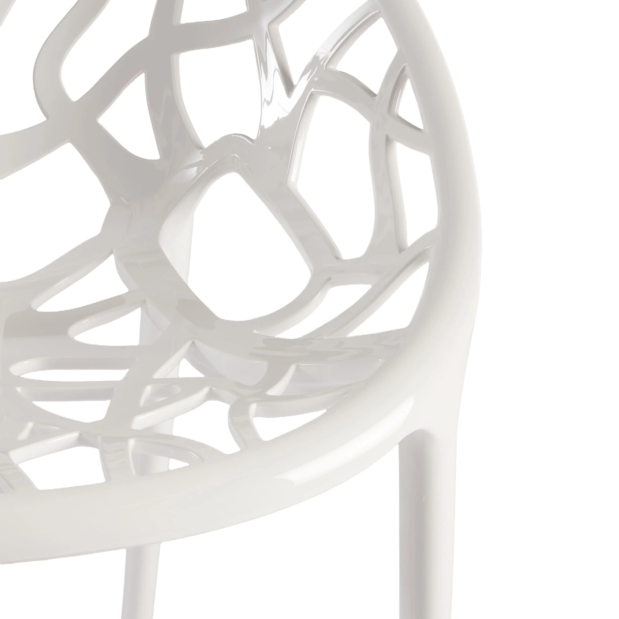 Crystal armchair gloss white detail