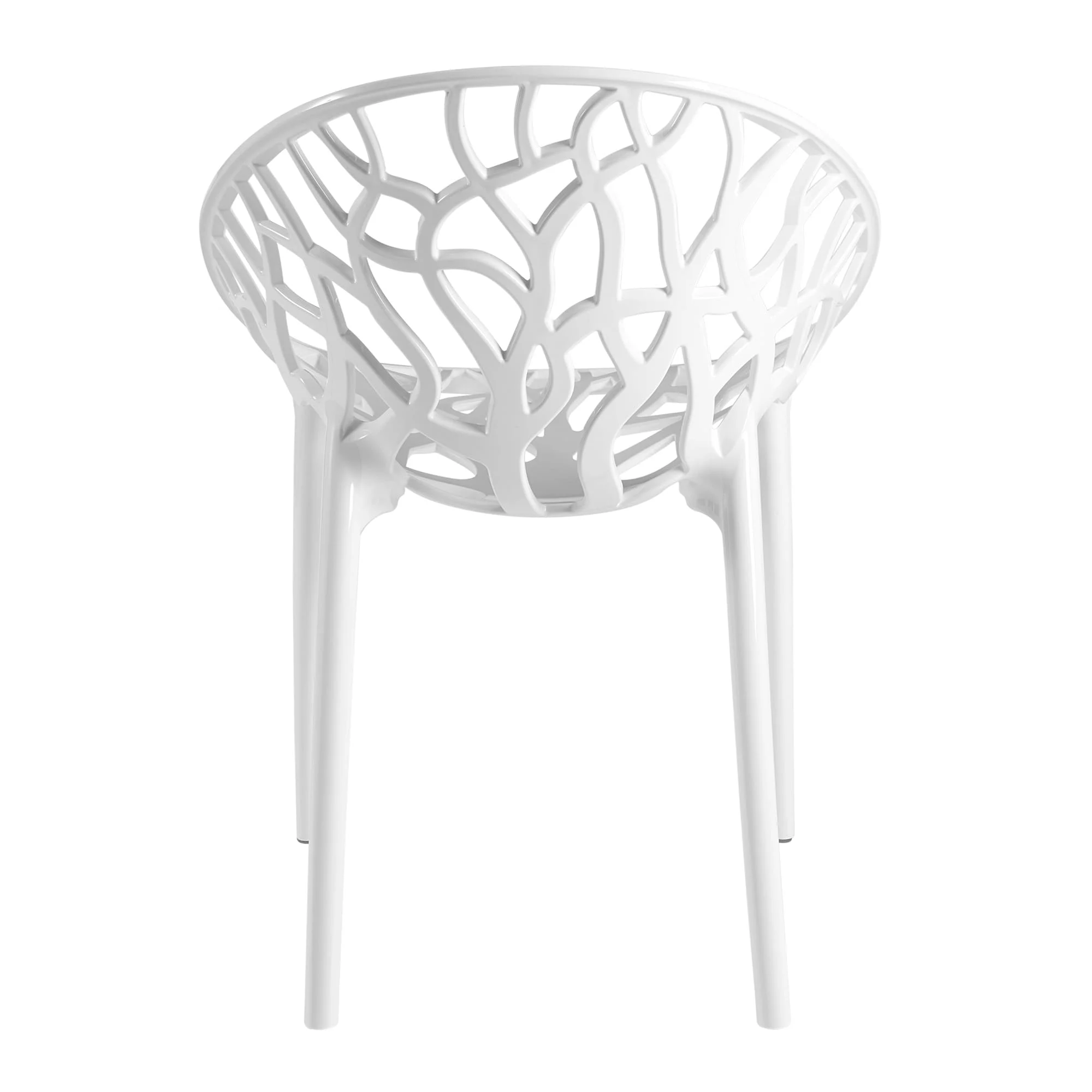 Crystal armchair glossy white back