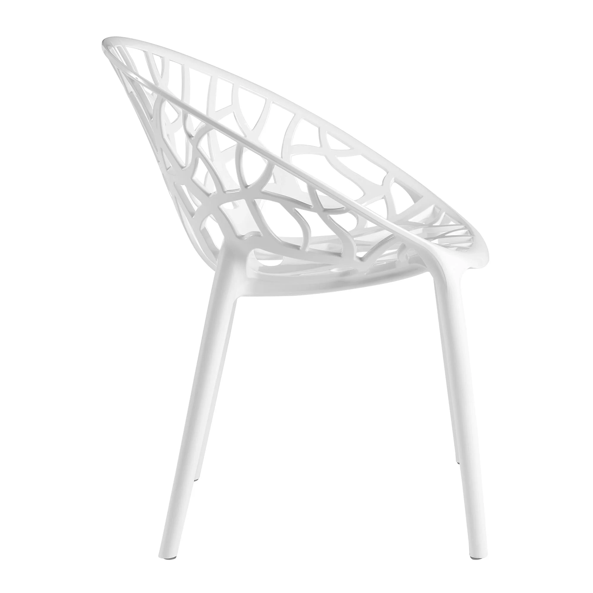 Crystal armchair glossy white side