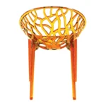 Crystal armchair orange transparent back