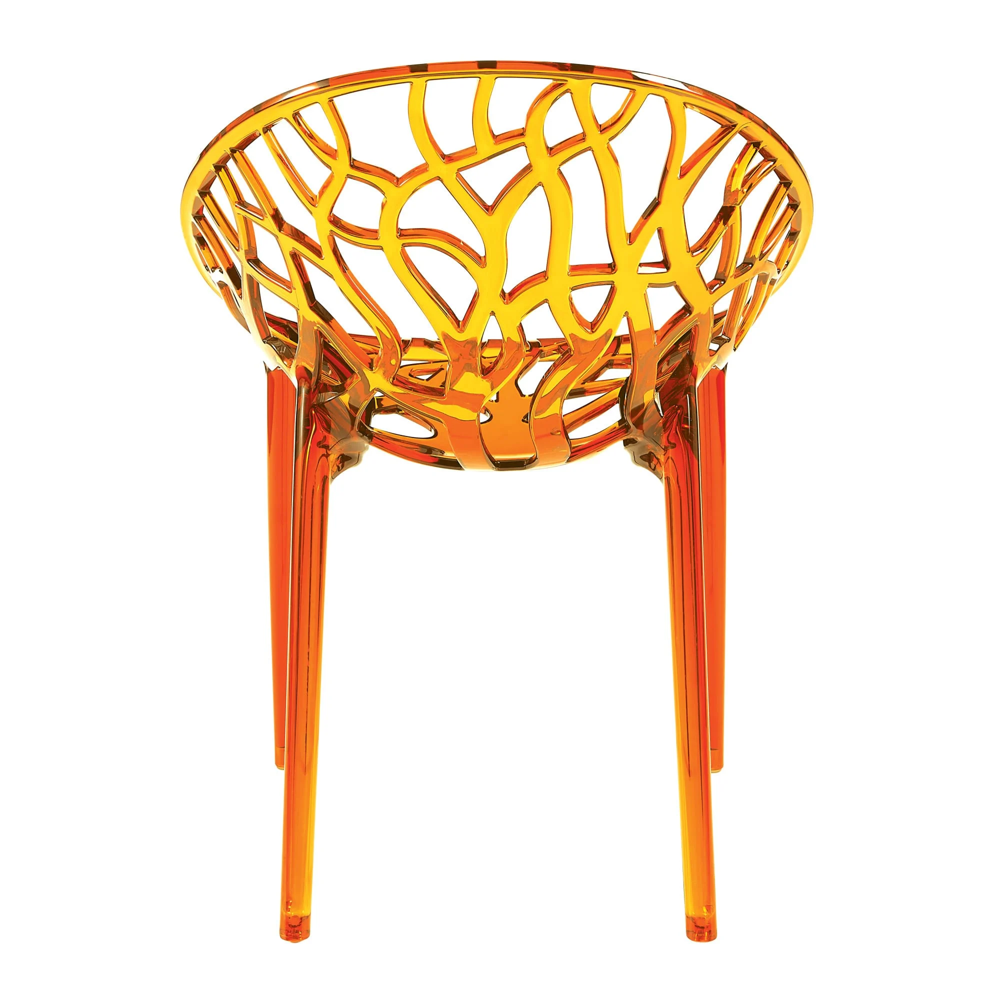 Crystal armchair orange transparent back