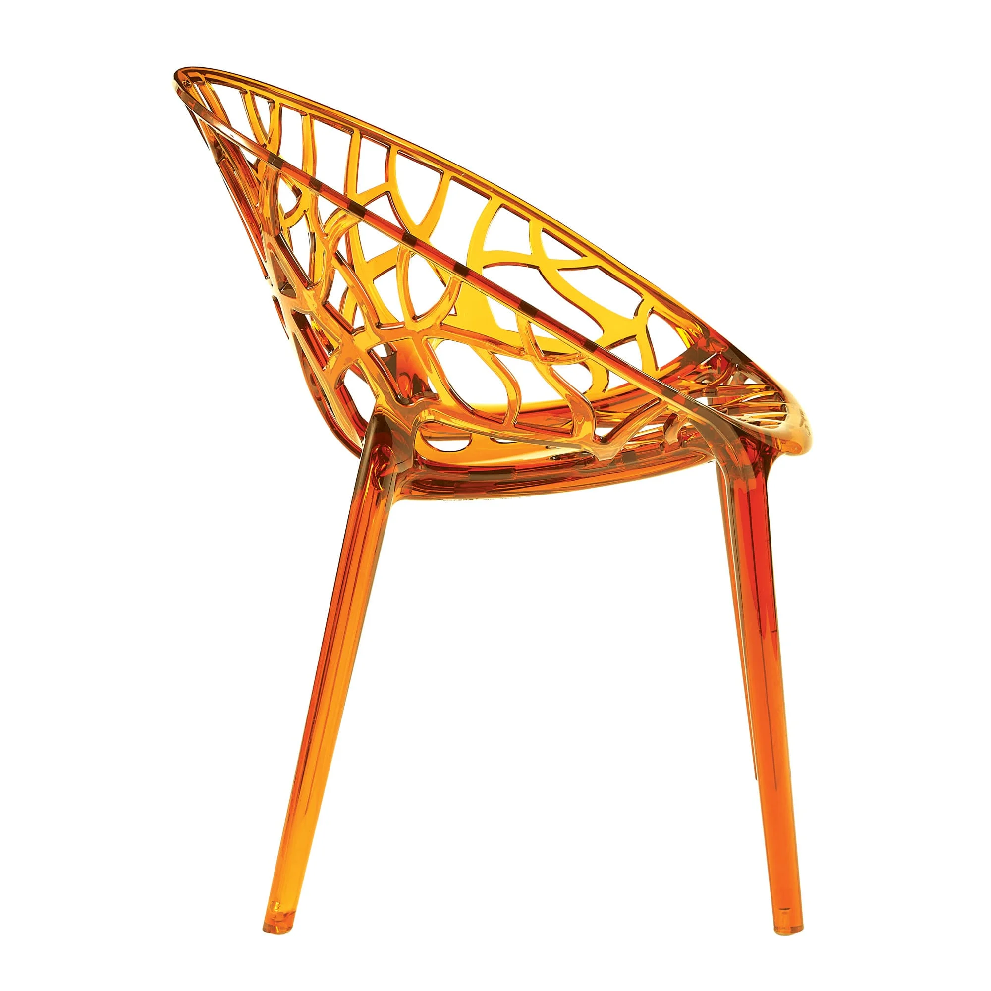 Crystal armchair orange transparent side