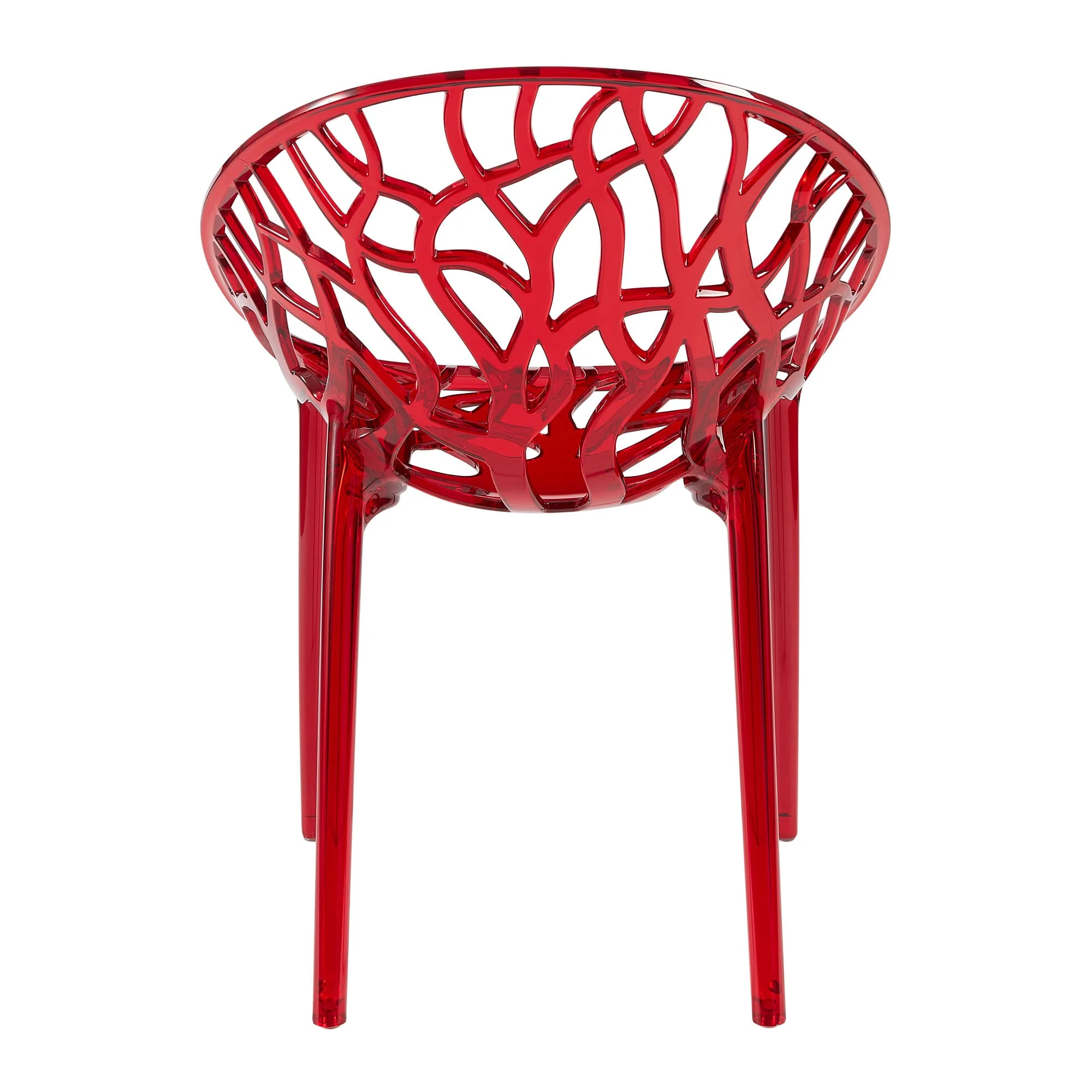 Crystal armchair red transparent back