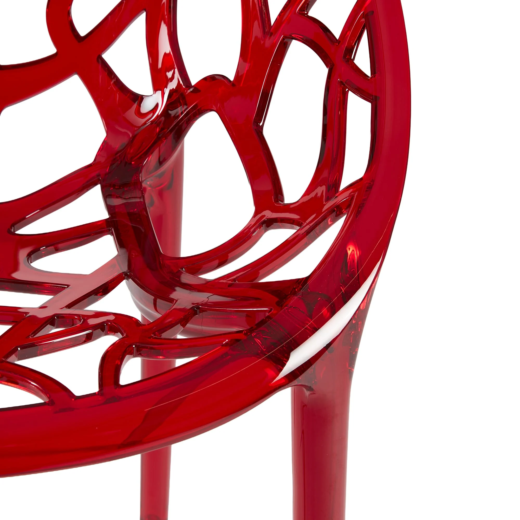 Crystal armchair red transparent detail