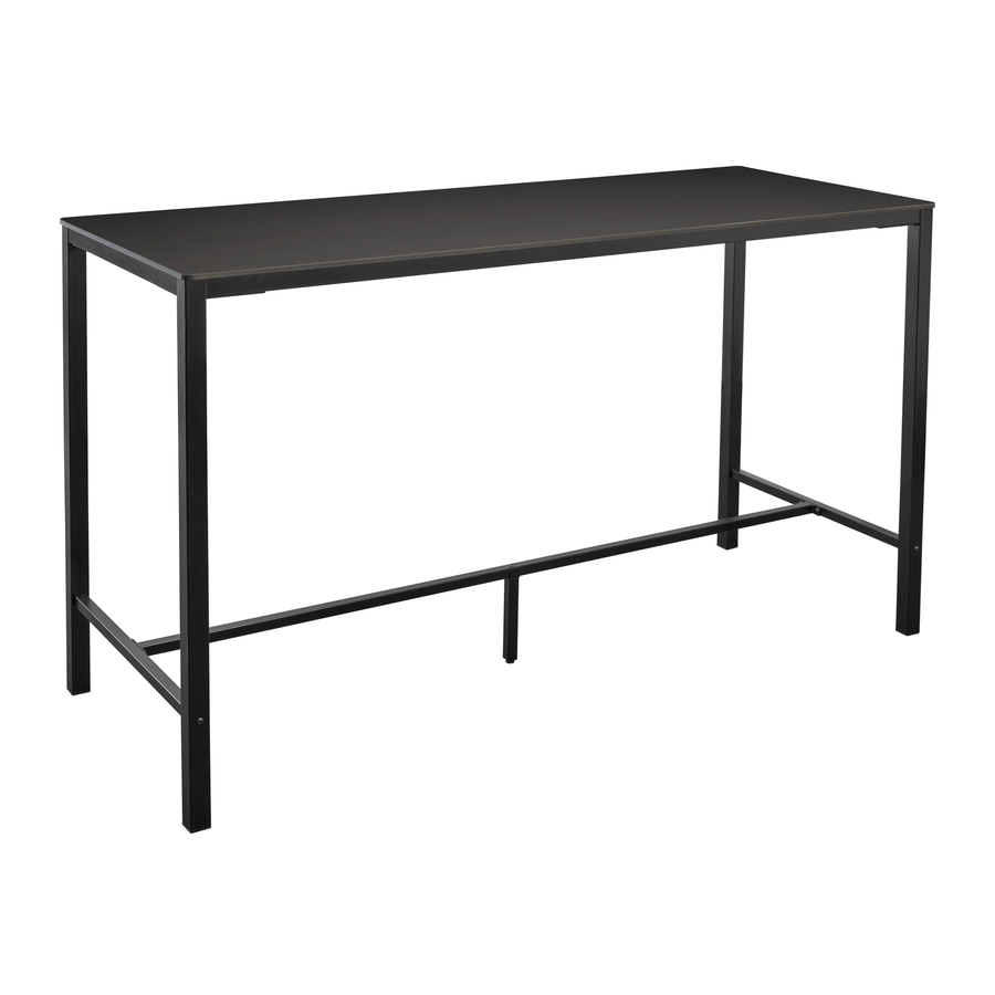EXTREMA Black 4 Leg Bar Height Table - Rectangular - 179cm x 69cm
