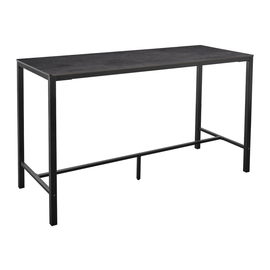 EXTREMA Metallic Anthracite 4 Leg Bar Height Table - Rectangular - 179cm x 69cm