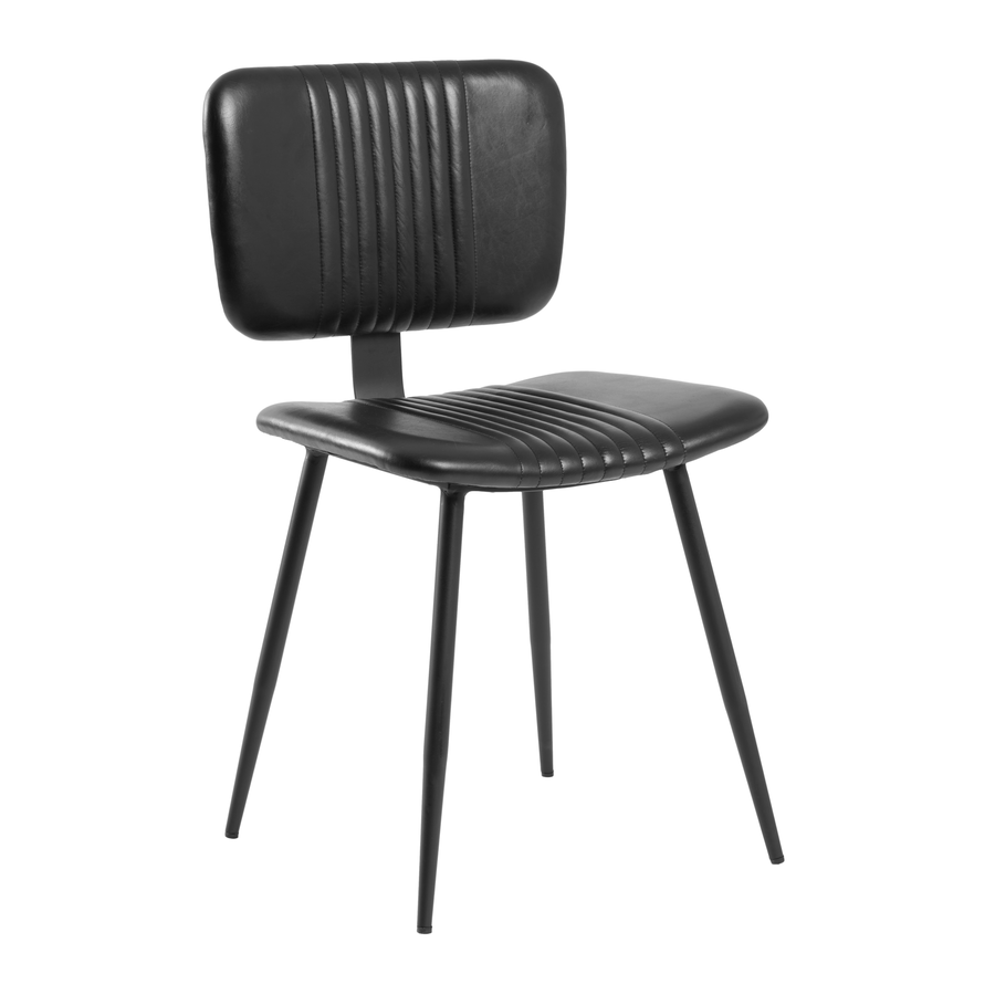 OPEL Side Chair - Leather - Black