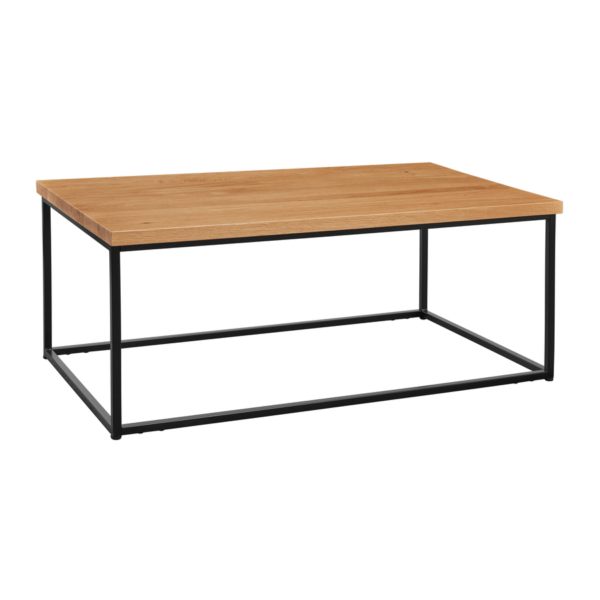 Warrington Coffee Table Rectangular Natural Oak Black Base