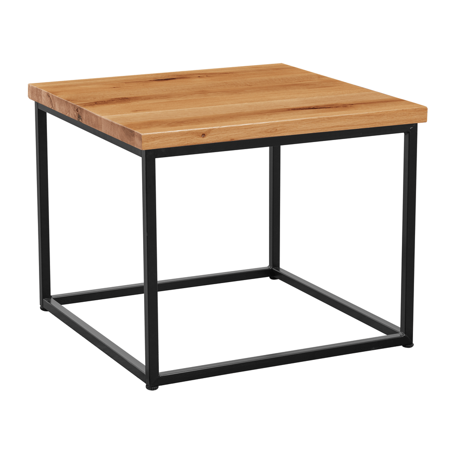 Warrington Coffee Table Square Natural Oak Black Base