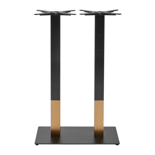 Boston Sleek Bar Height Table Base Rectangular Large Black And Gold