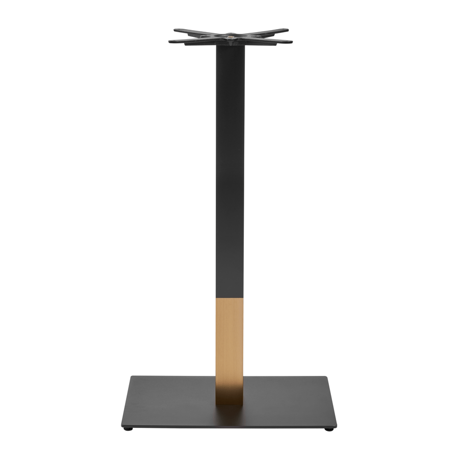 Boston Sleek Bar Height Table Base Rectangular Small Black And Gold