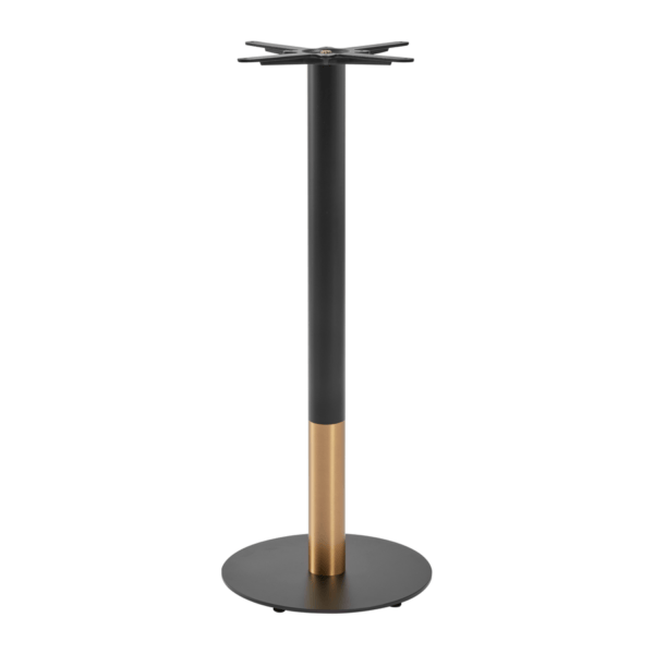 Boston Sleek Bar Height Table Base Round Small Black And Gold