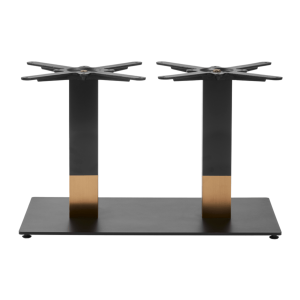 Boston Sleek Coffee Height Table Base Rectangular Large Black And Gold