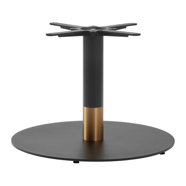 Boston Sleek Coffee Height Table Base Round Large Black And Gold