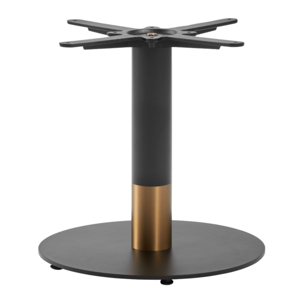 Boston Sleek Coffee Height Table Base Round Small Black And Gold