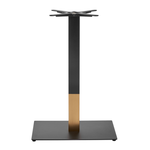 Boston Sleek Mid Height Table Base Rectangular Small Black And Gold
