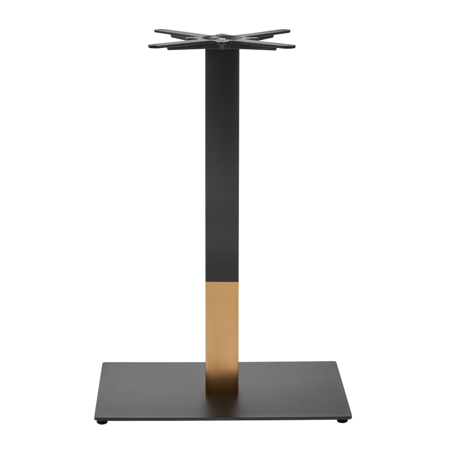 Boston Sleek Mid Height Table Base Rectangular Small Black And Gold