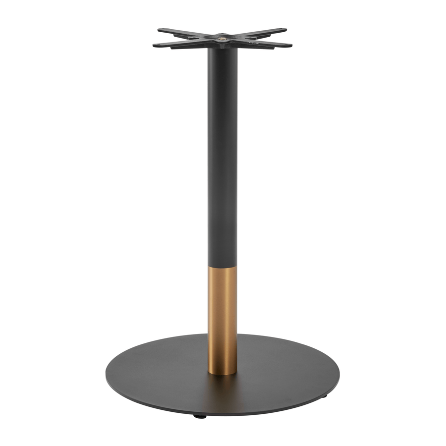 Boston Sleek Mid Height Table Base Round Large Black And Gold