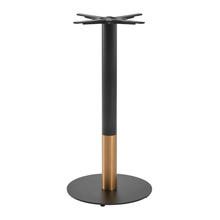 Boston Sleek Mid Height Table Base Round Small Black And Gold