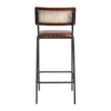 Savanna Bar Stool Genuine Pecan Brown Leather Back