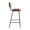 Savanna Bar Stool Genuine Pecan Brown Leather Side