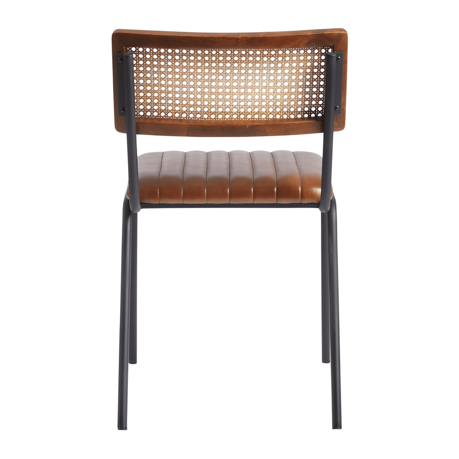 Savanna Side Chair Genuine Pecan Brown Leather Back