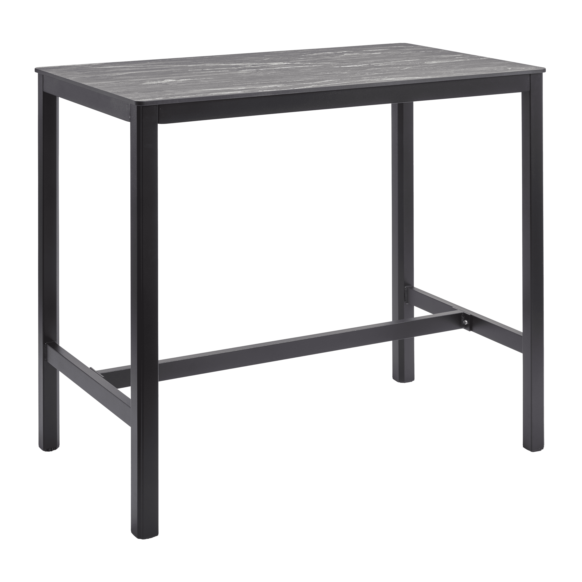 Extrema Bar Height Table Rectangular Black Marble Black Base