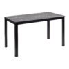 Extrema Dining Height Table Rectangular Black Marble Black Base