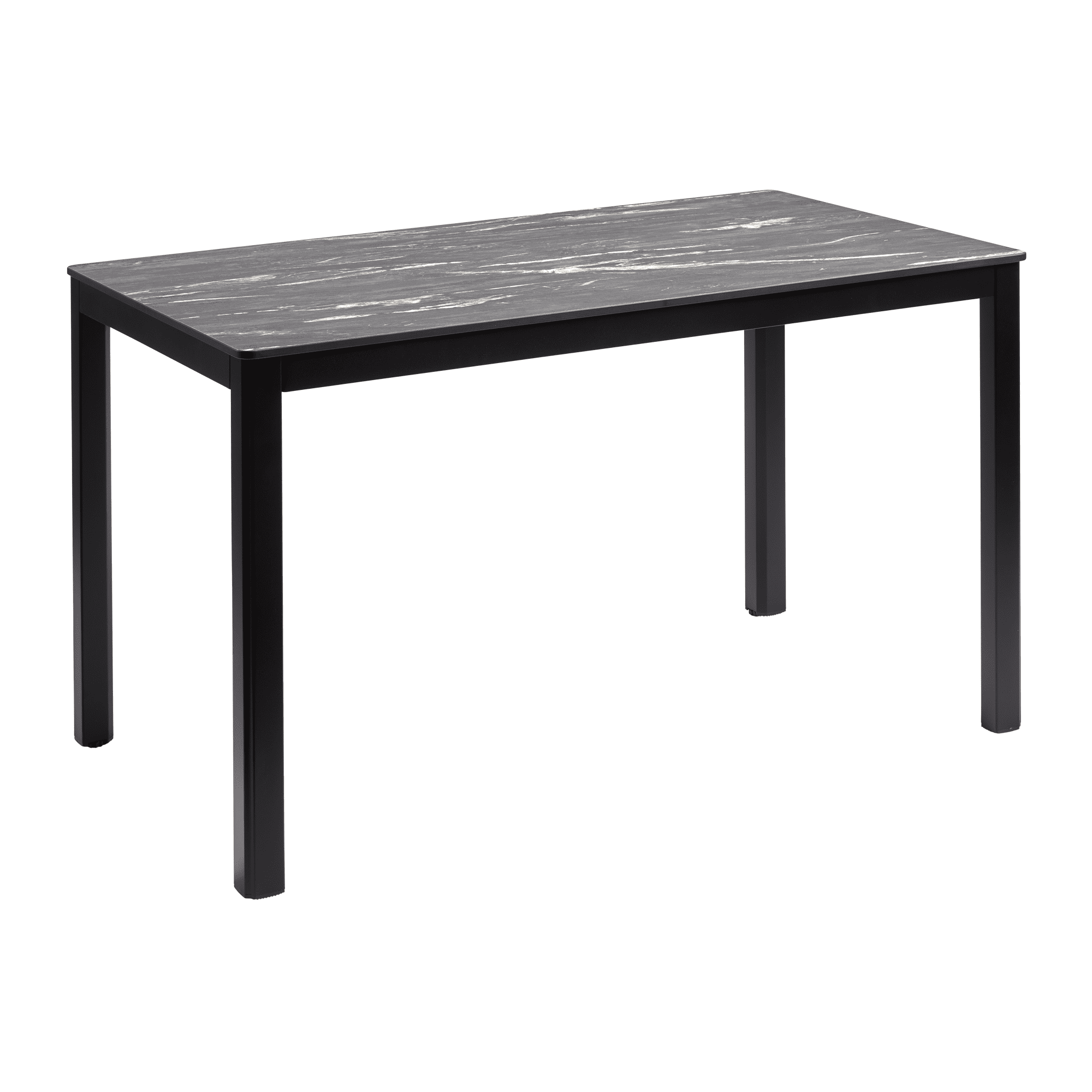 Extrema Dining Height Table Rectangular Black Marble Black Base