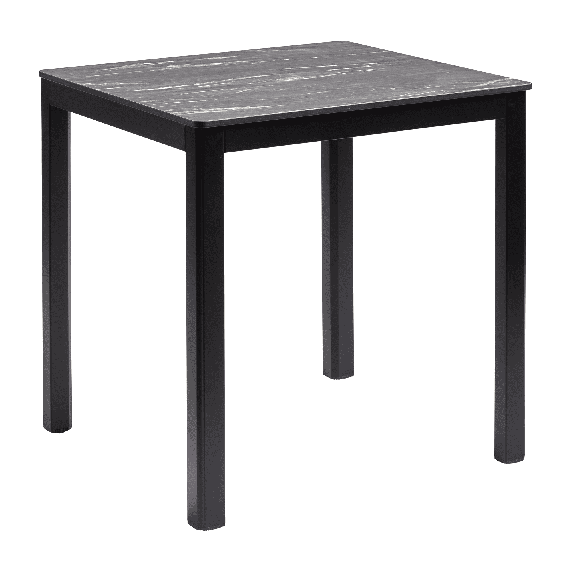 Extrema Black Marble 'Textured' - Black Dining Table - 60x60cm