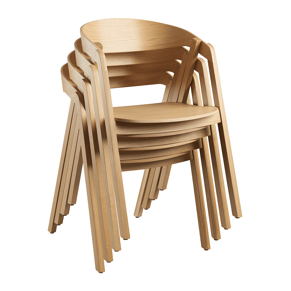 Luca Armchair Natural Oak Stacked