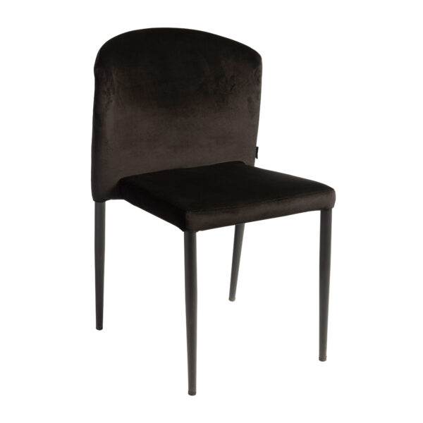 Veneto Stacking Side Chair Black Velvet