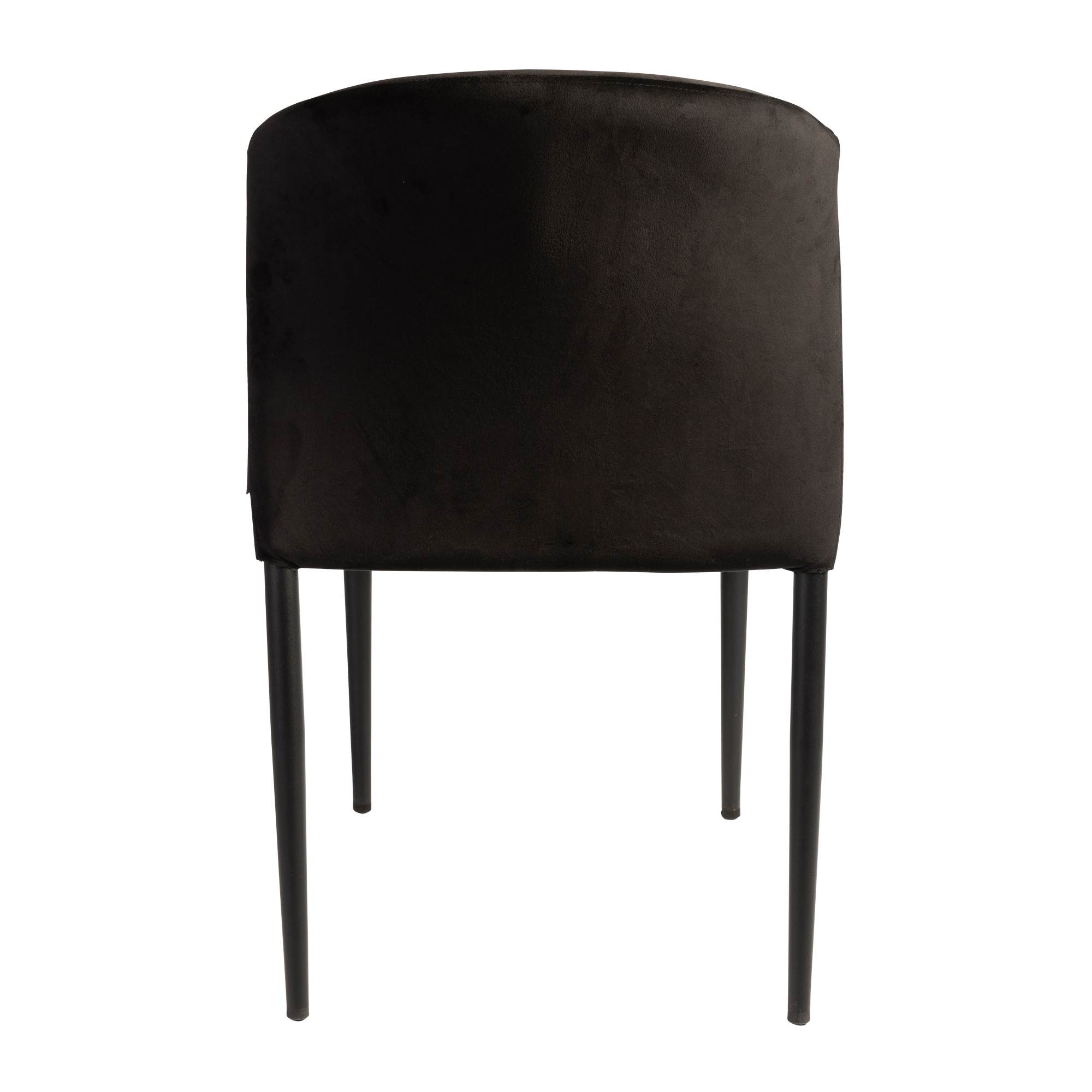 Veneto Stacking Side Chair Black Velvet Back