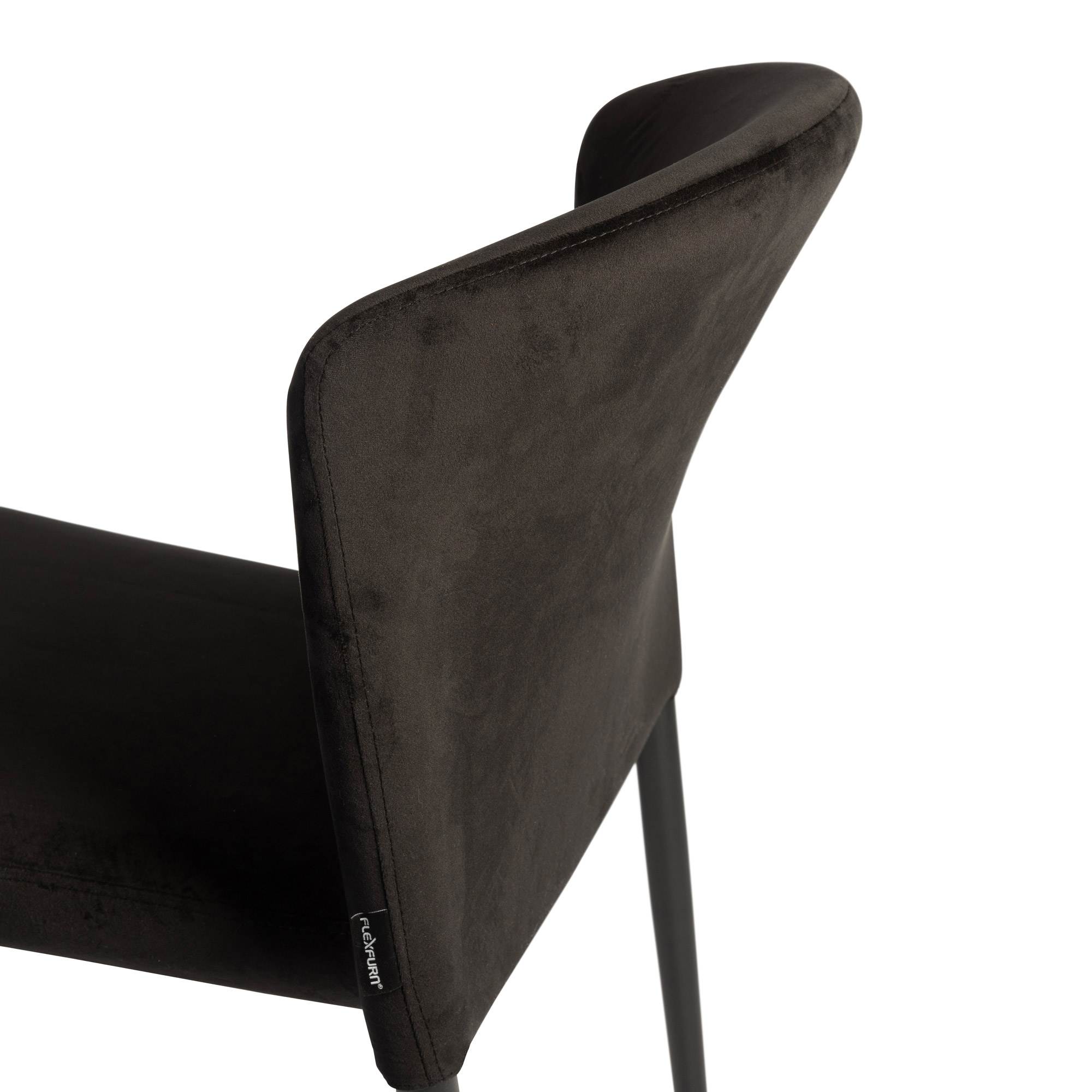 Veneto Stacking Side Chair Black Velvet Detail 2