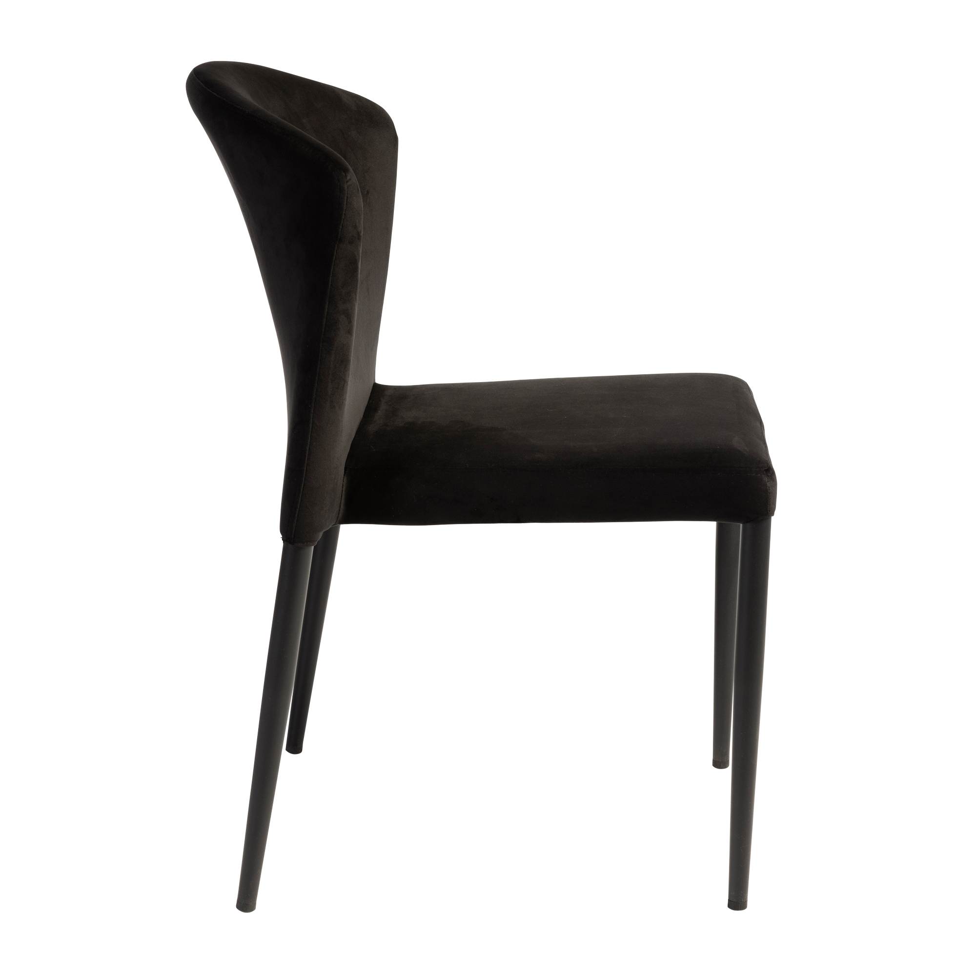 Veneto Stacking Side Chair Black Velvet Side