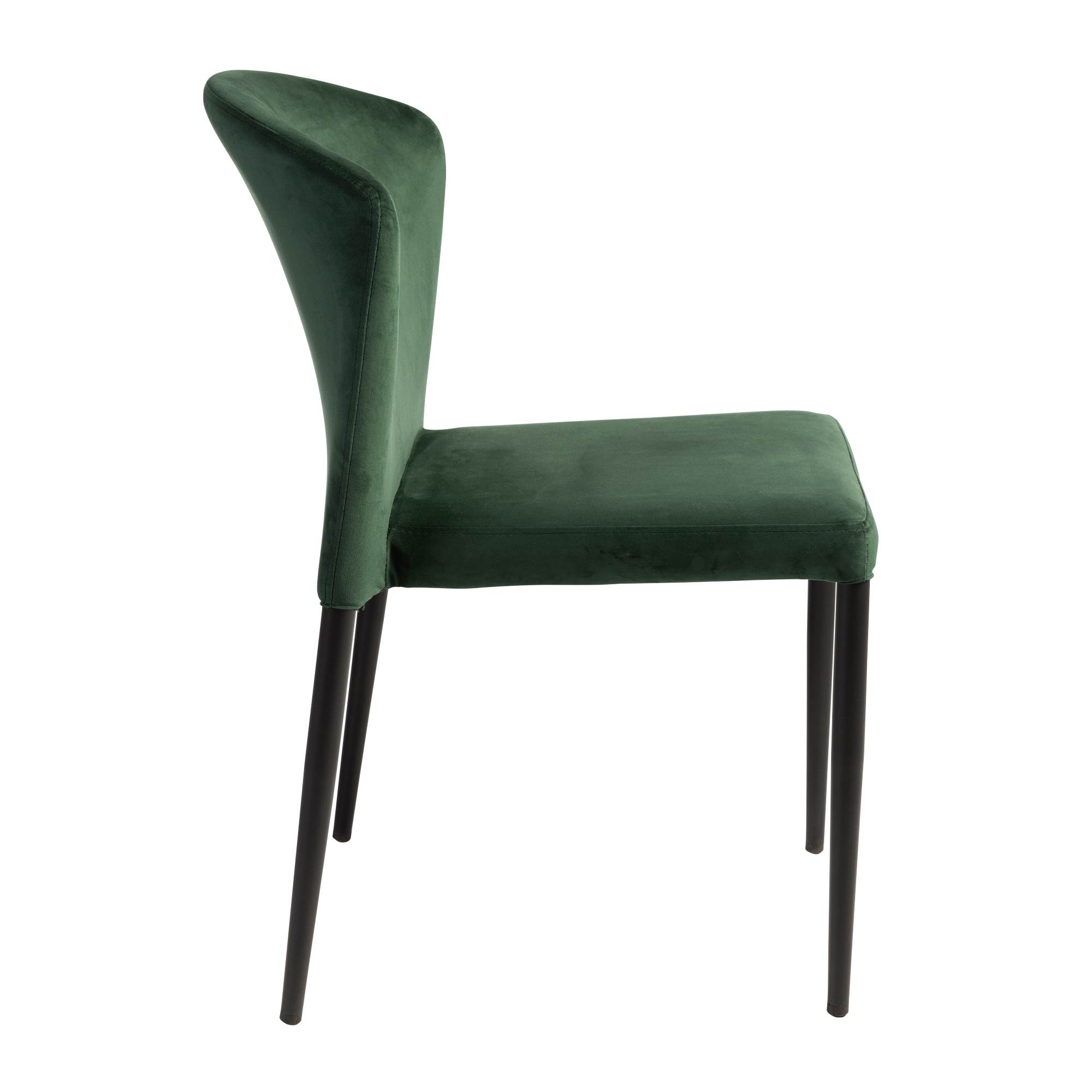 Veneto Stacking Side Chair Green Velvet Side