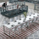 005 Flow Dining Table White Frame White Table Top Insitu