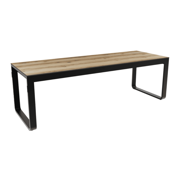 Flow Dining Table Black Frame Oak Table Top 1