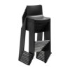 Kasar Stacking Bar Stool Black Stacking