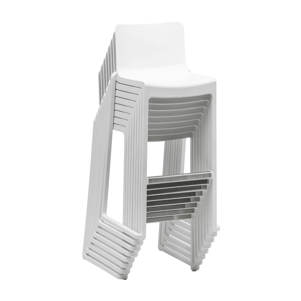 Kasar Stacking Bar Stool White Stacking