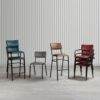 Zap Tavo Stacking Bar Stool Armchair Mid Height Bar Stool Side Chair Studio 2 Square